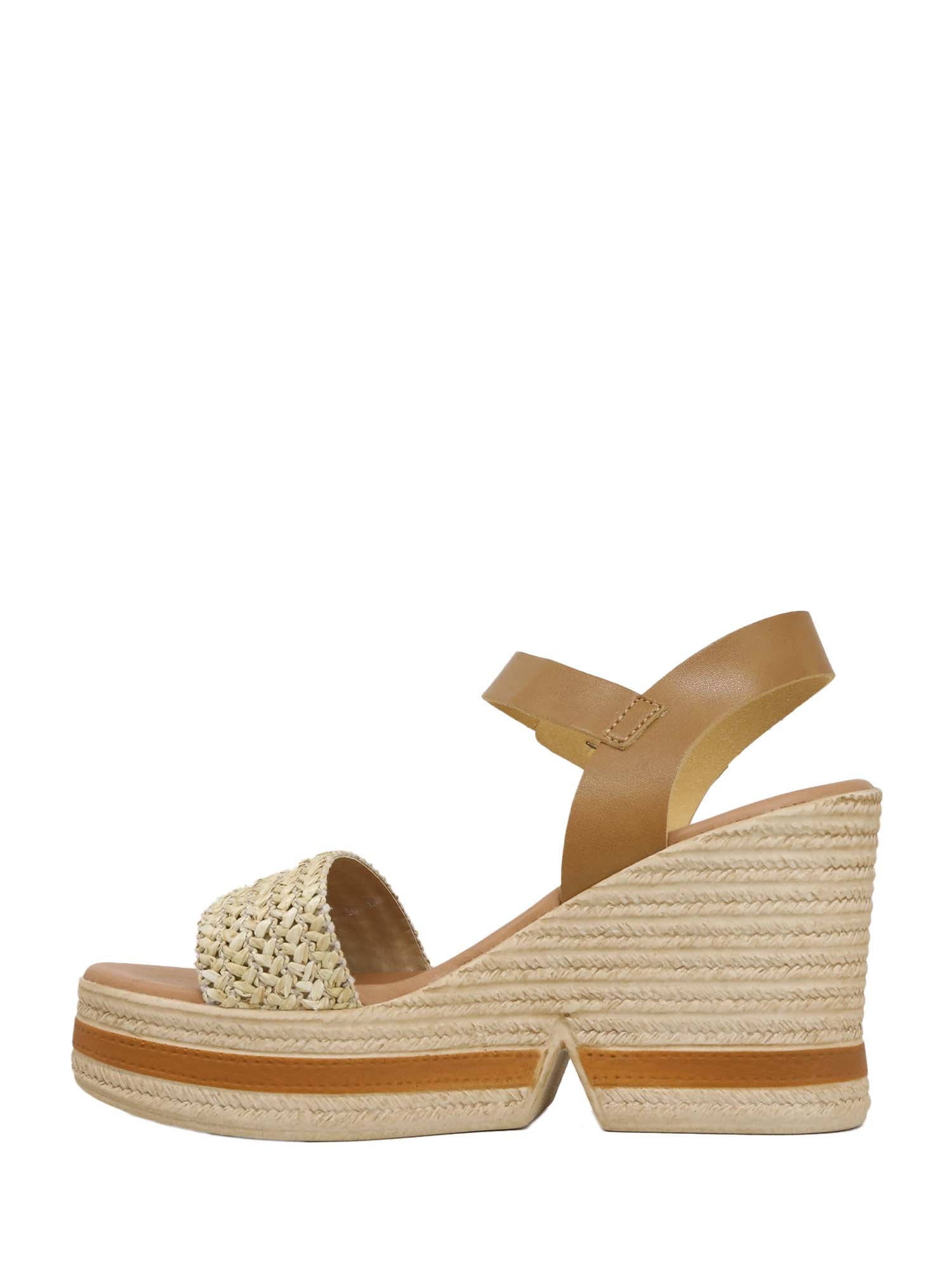 Sandali zeppa Marrone Valleverde