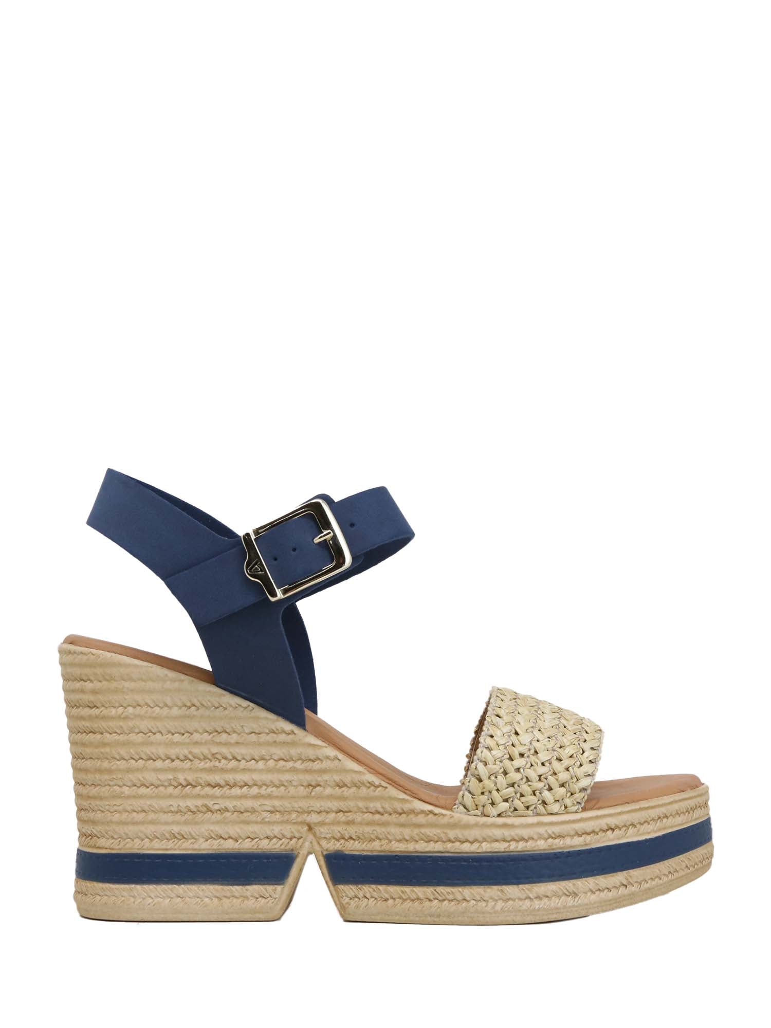 Sandali zeppa Blu Valleverde