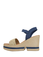 Sandali zeppa Blu Valleverde