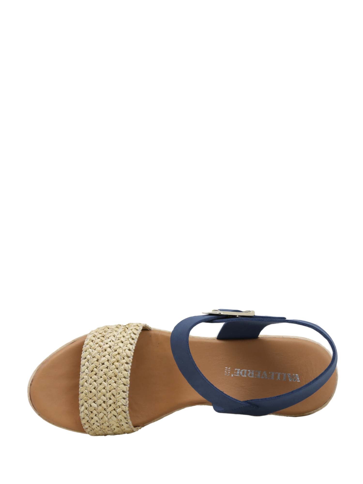 Sandali zeppa Blu Valleverde