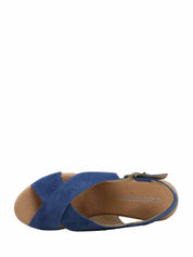 Sandali zeppa Blu Valleverde