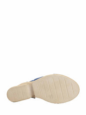 Sandali zeppa Blu Valleverde