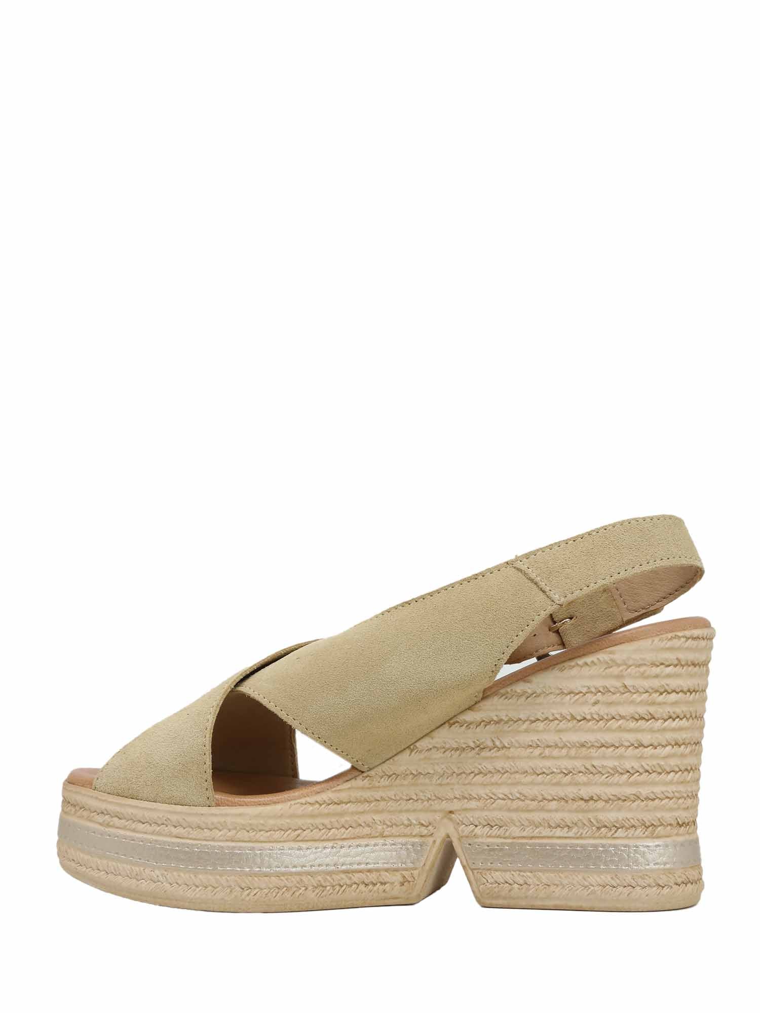 Sandali zeppa Beige Valleverde