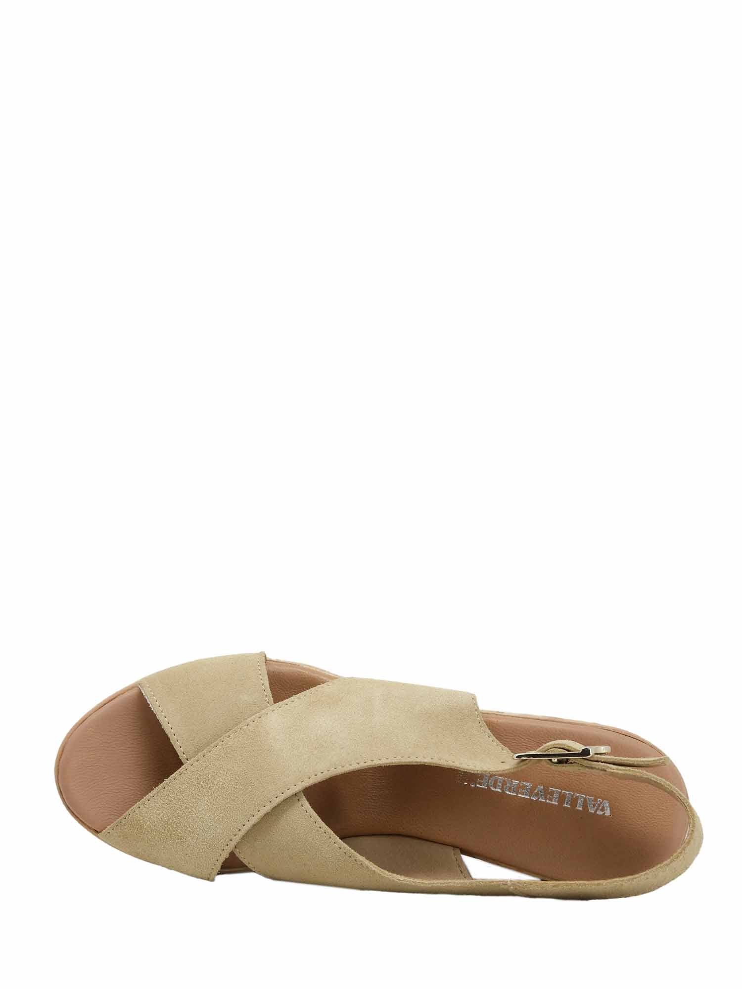 Sandali zeppa Beige Valleverde