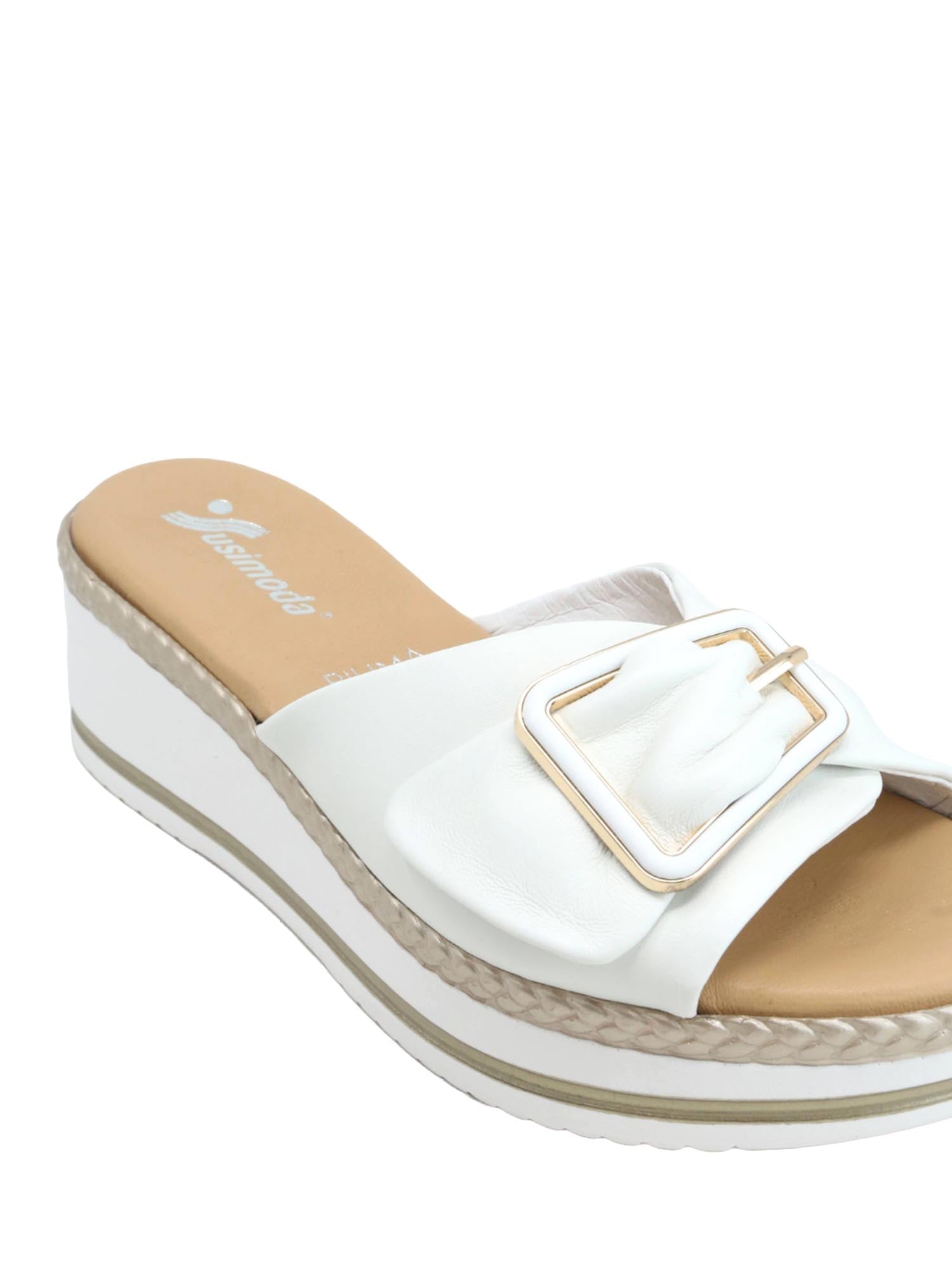 Sandali zeppa Bianco Susimoda