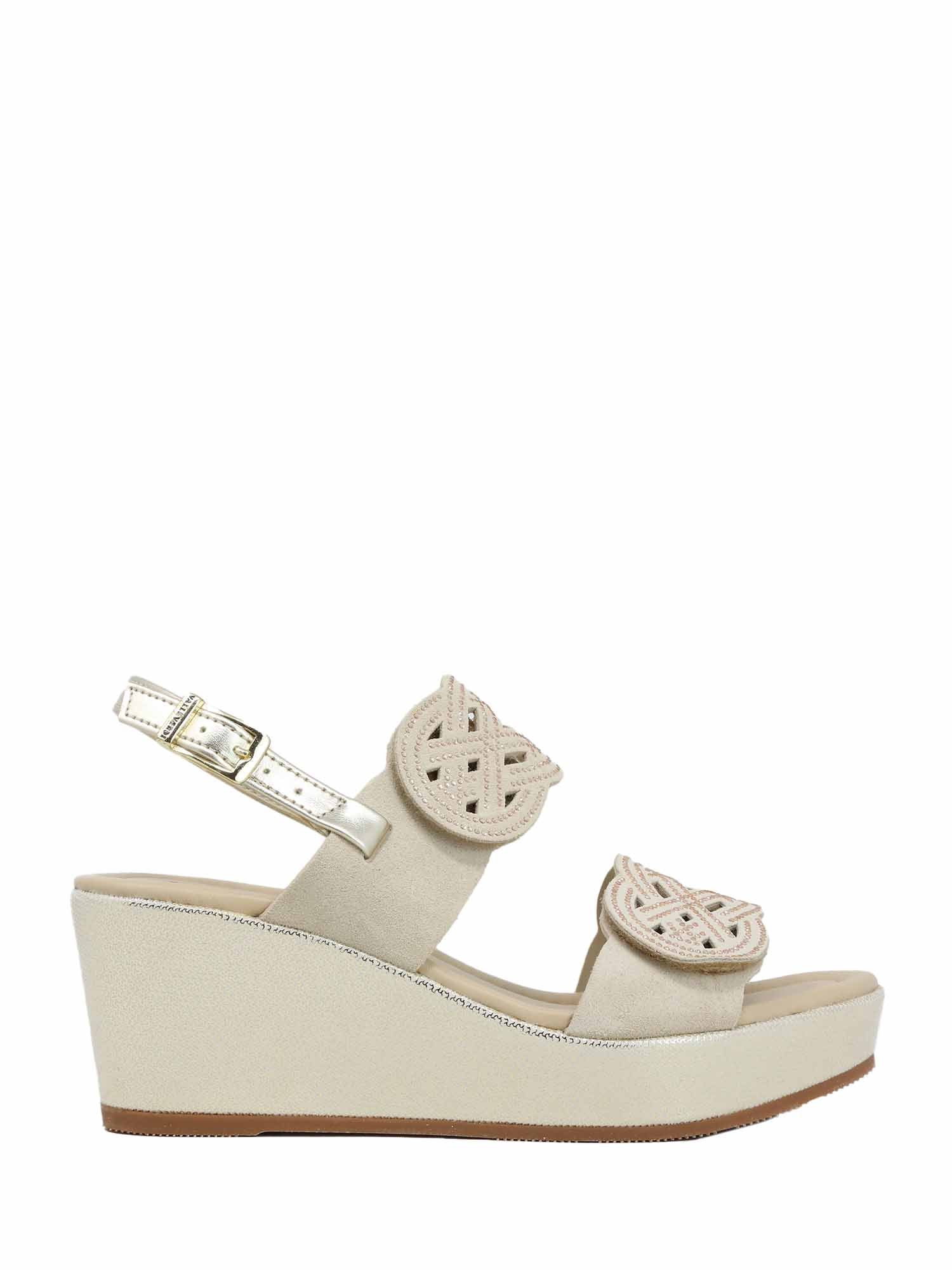 Sandali zeppa Beige Valleverde