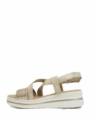Sandali zeppa Beige Valleverde