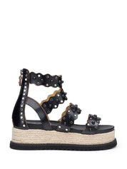 Sandali zeppa Nero Cult