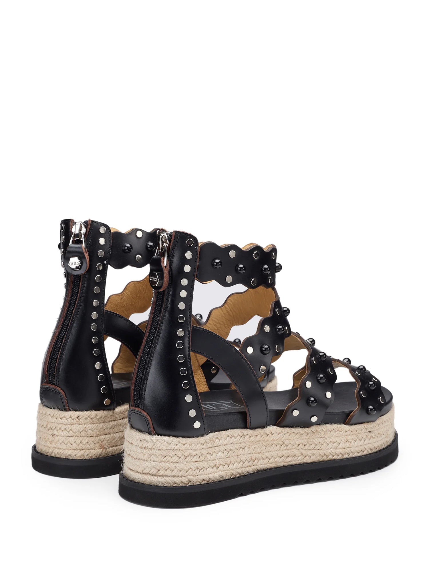 Sandali zeppa Nero Cult