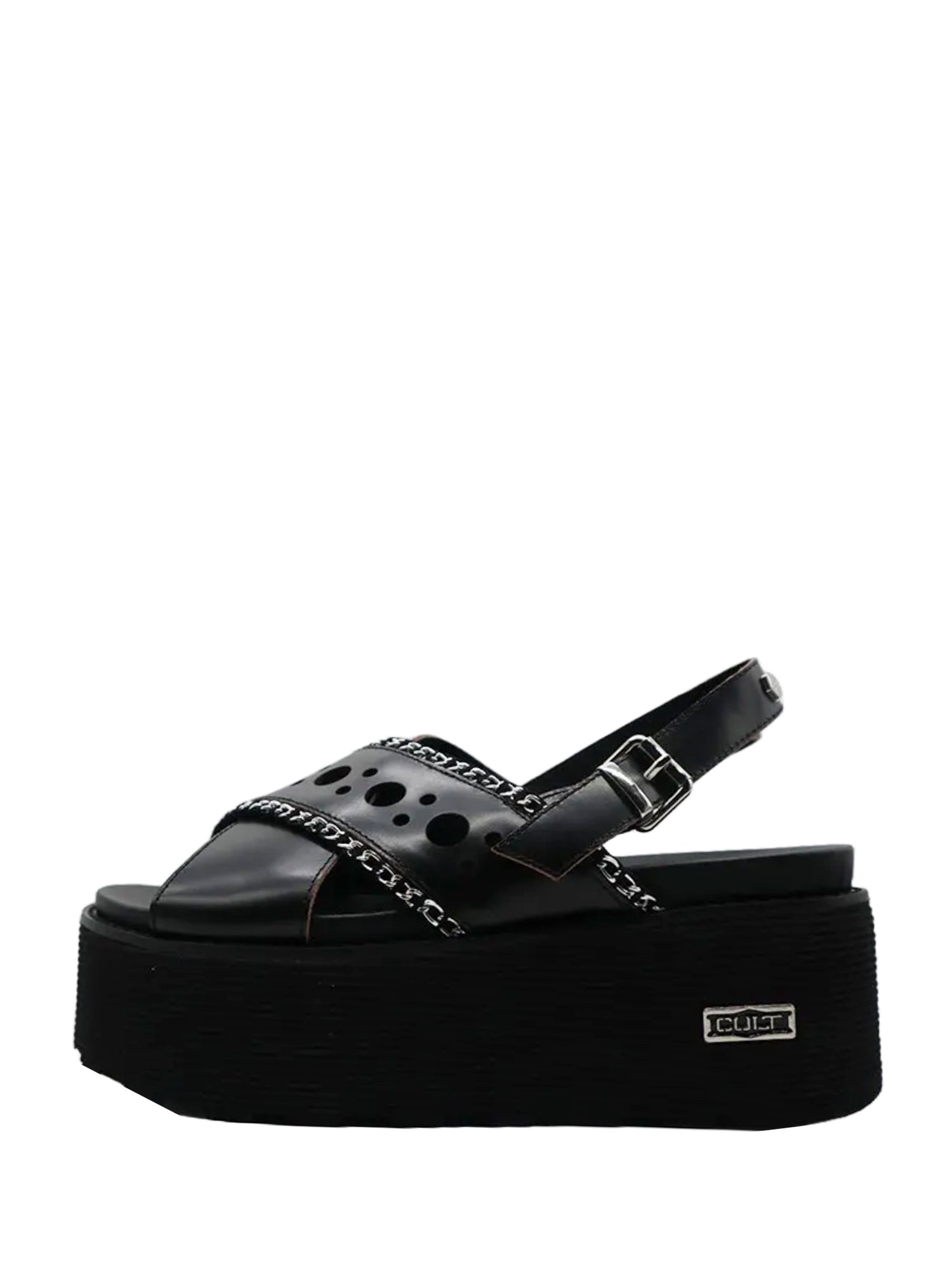 Sandali zeppa Nero Cult