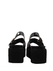 Sandali zeppa Nero Cult