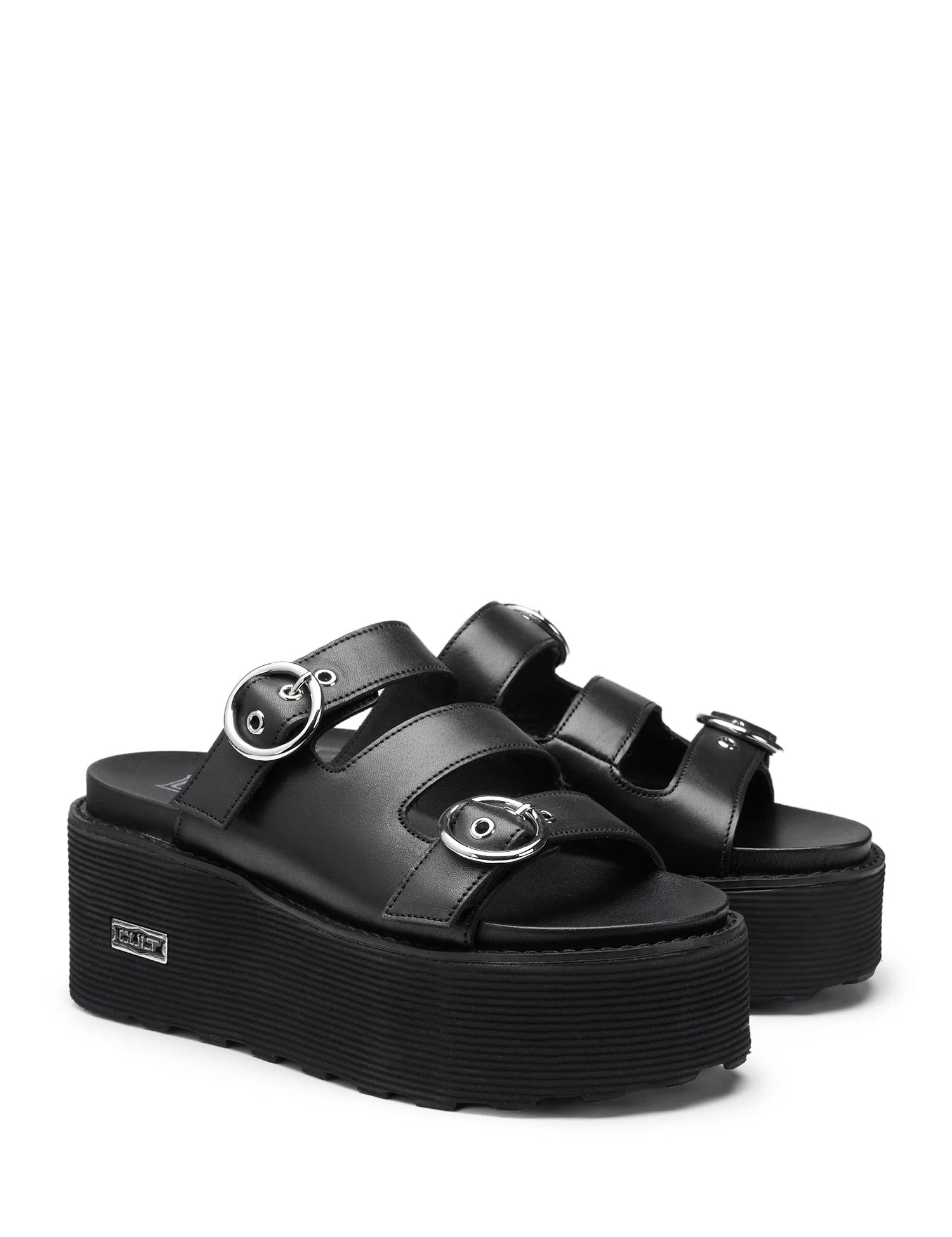 Sandali zeppa Nero Cult