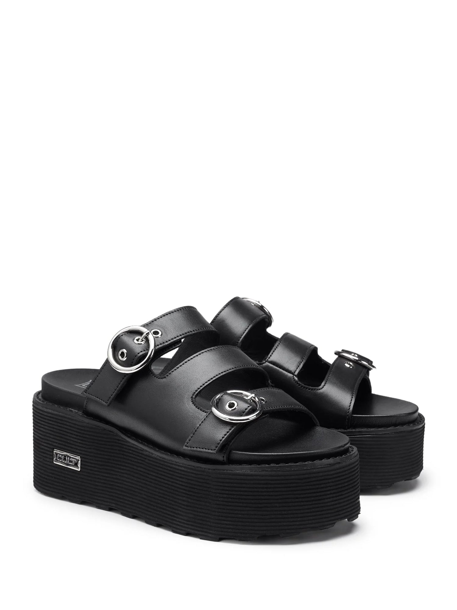 Sandali zeppa Nero Cult