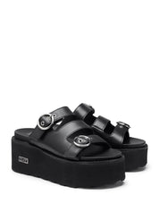 Sandali zeppa Nero Cult