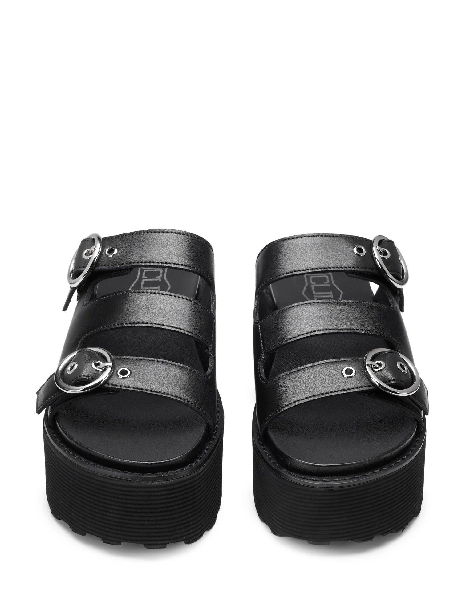 Sandali zeppa Nero Cult