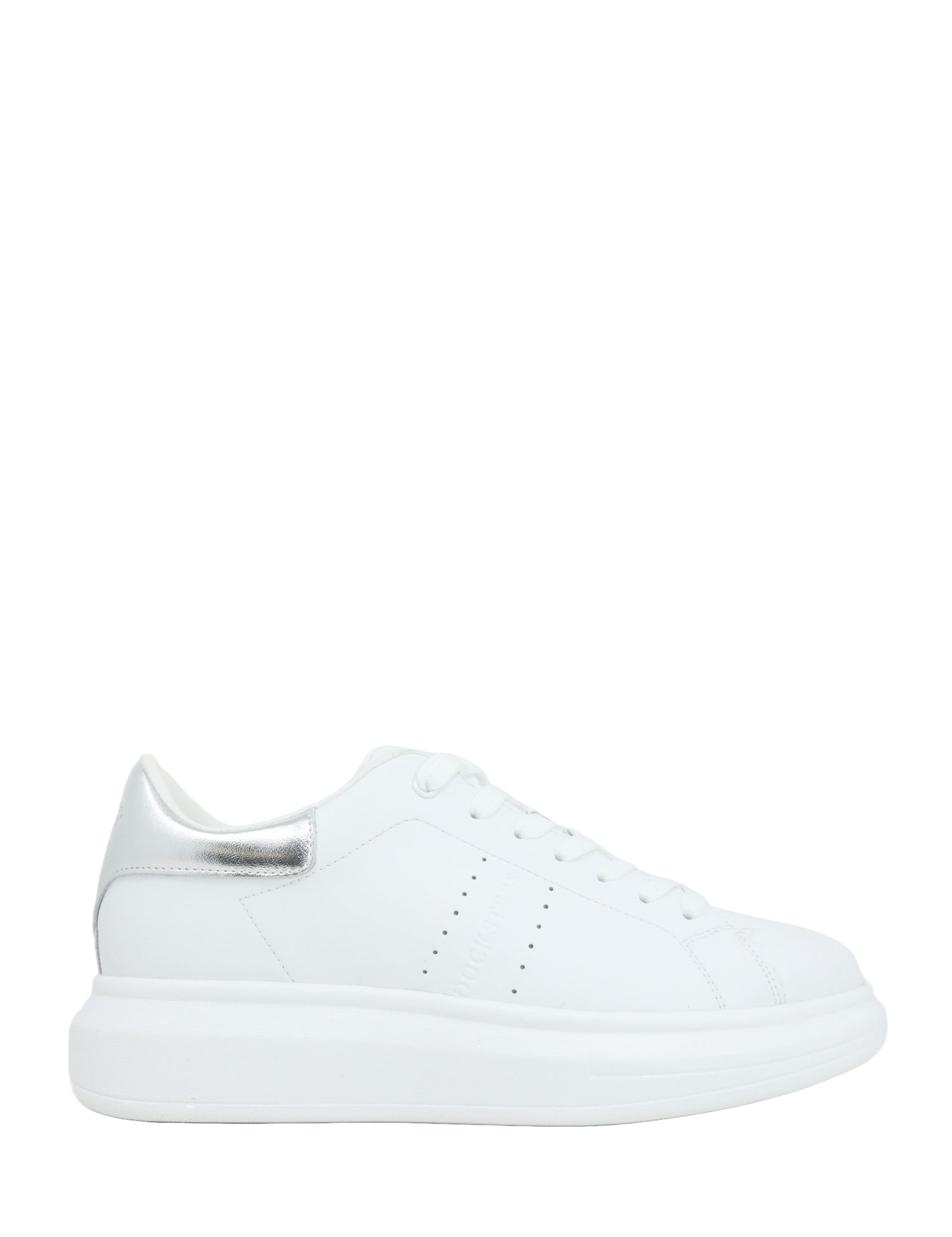 Sneakers Bianco Argentato Docksteps