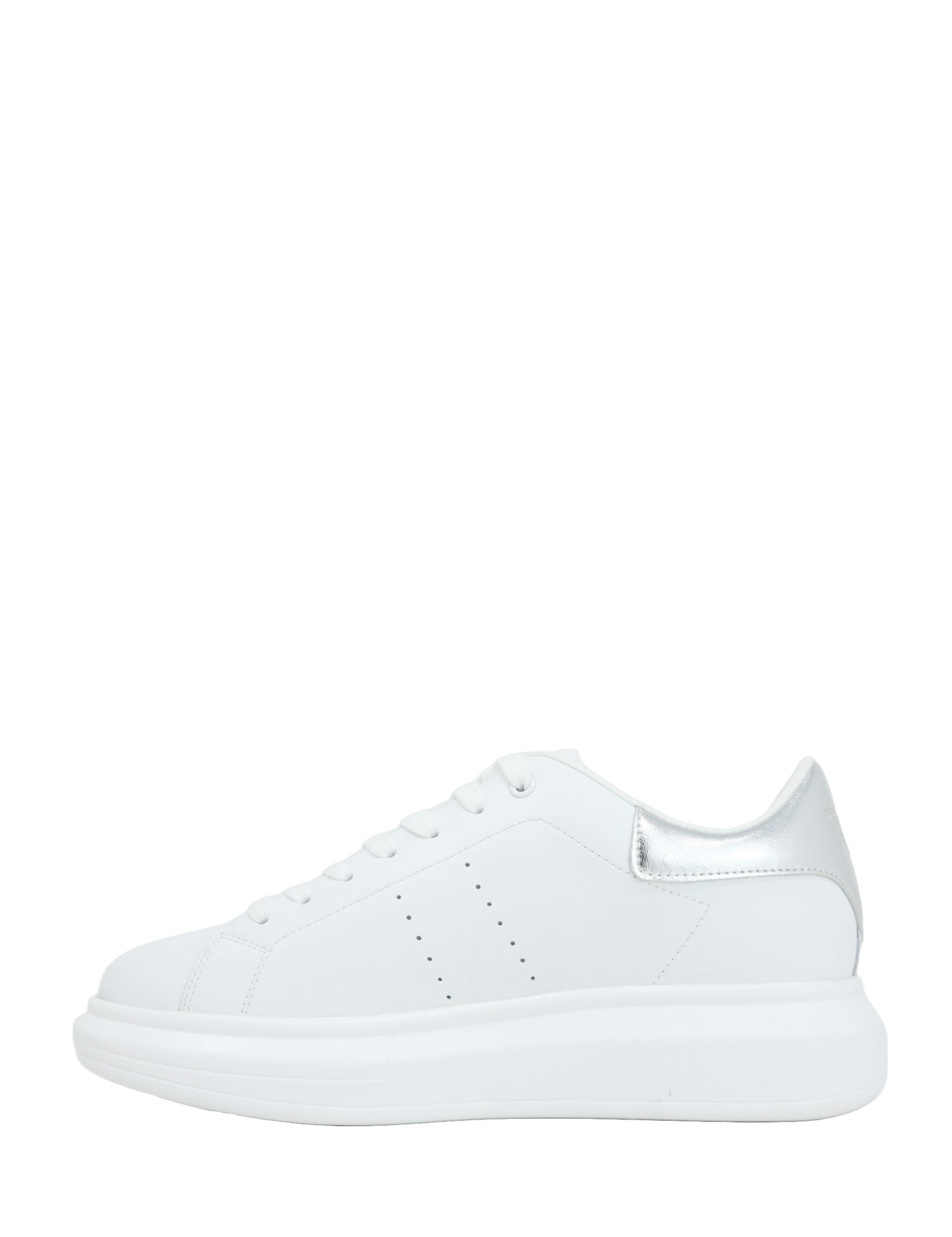 Sneakers Bianco Argentato Docksteps