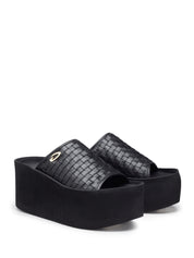 Sandali zeppa Nero Alberto Guardiani