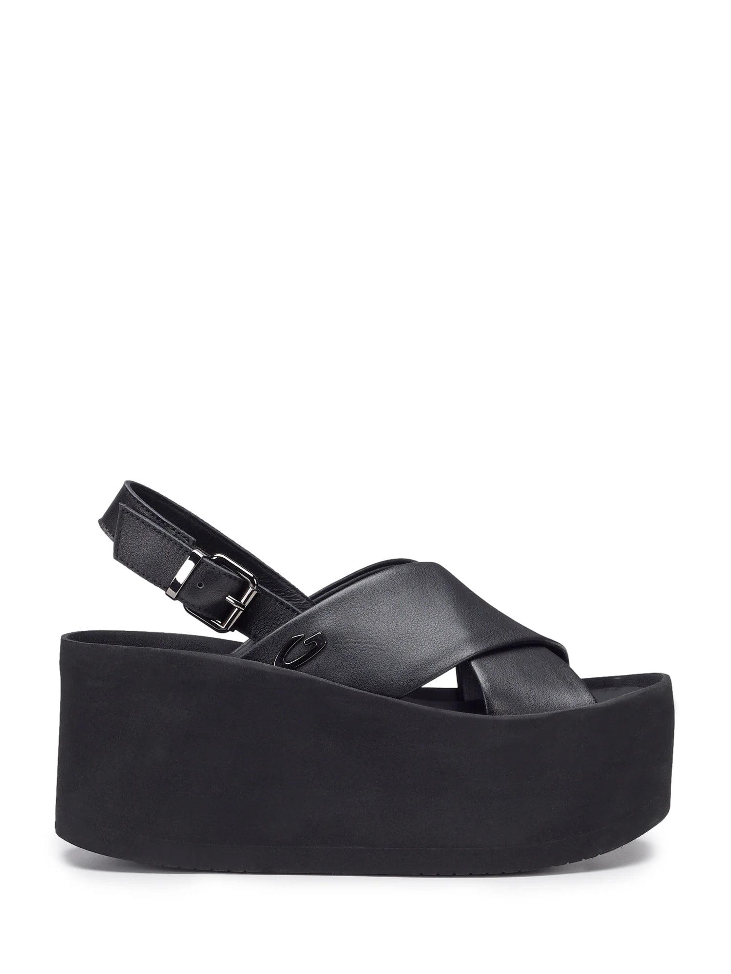 Sandali zeppa Nero Alberto Guardiani