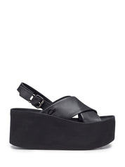 Sandali zeppa Nero Alberto Guardiani