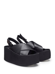 Sandali zeppa Nero Alberto Guardiani