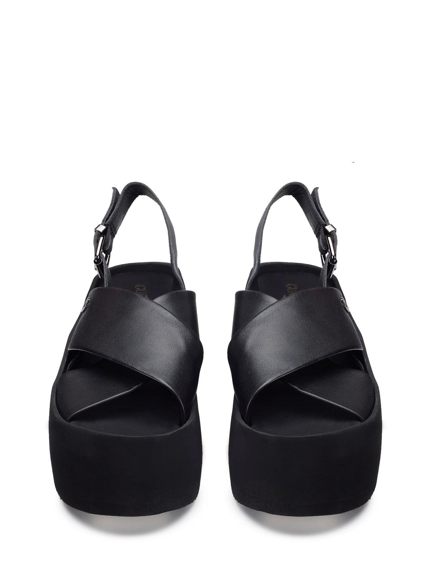 Sandali zeppa Nero Alberto Guardiani