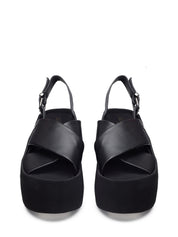 Sandali zeppa Nero Alberto Guardiani