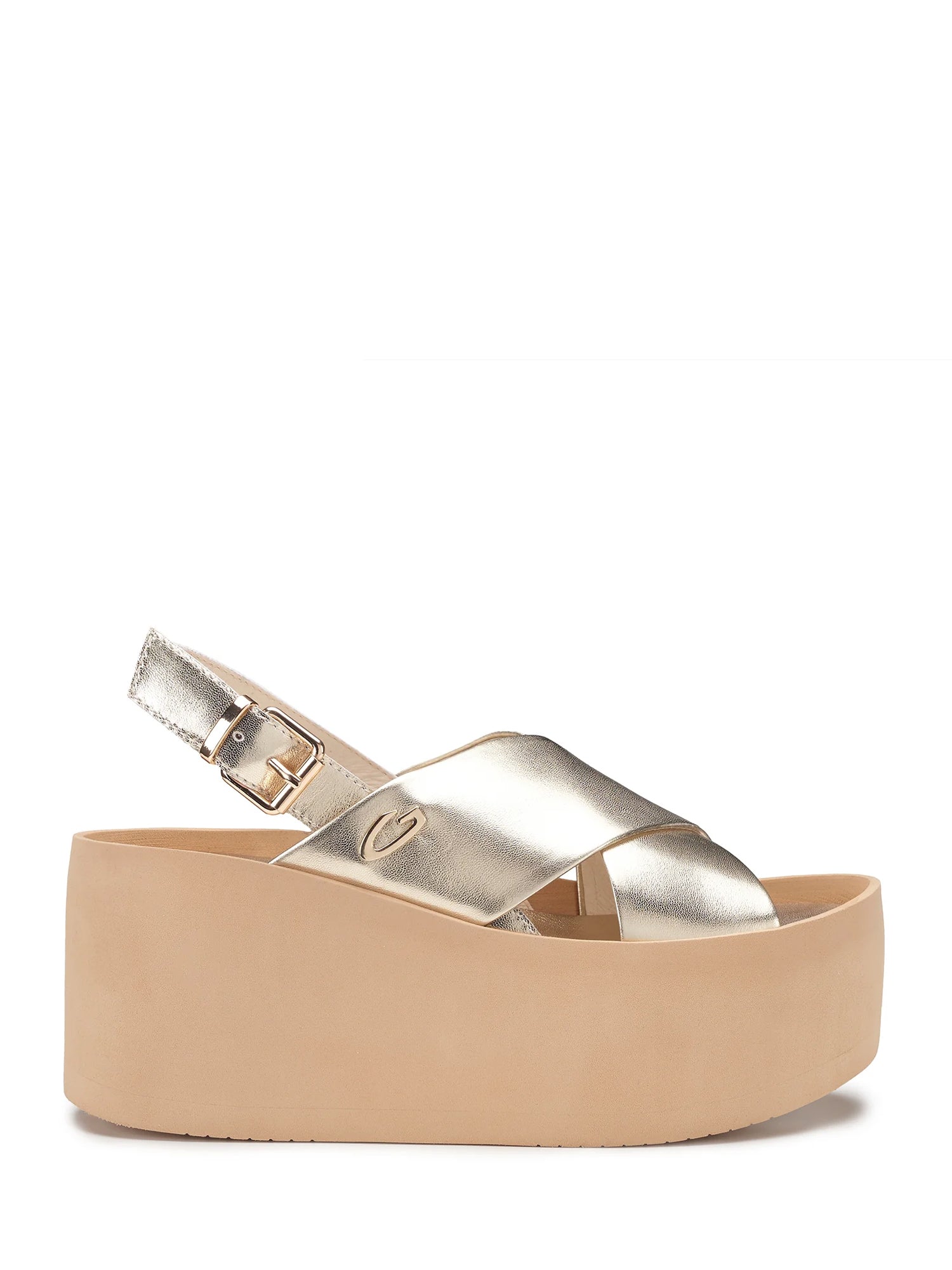 Sandali zeppa Dorato Alberto Guardiani