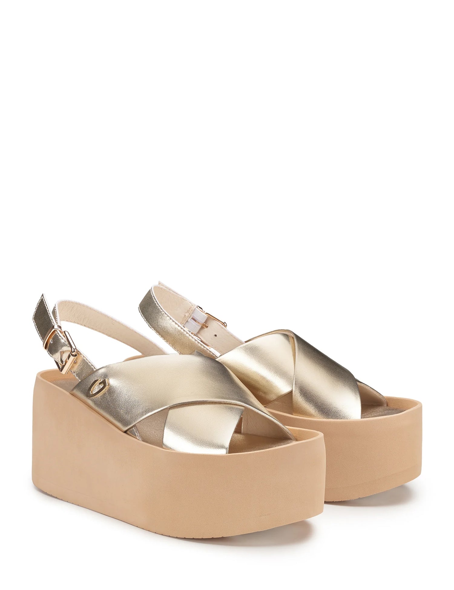 Sandali zeppa Dorato Alberto Guardiani