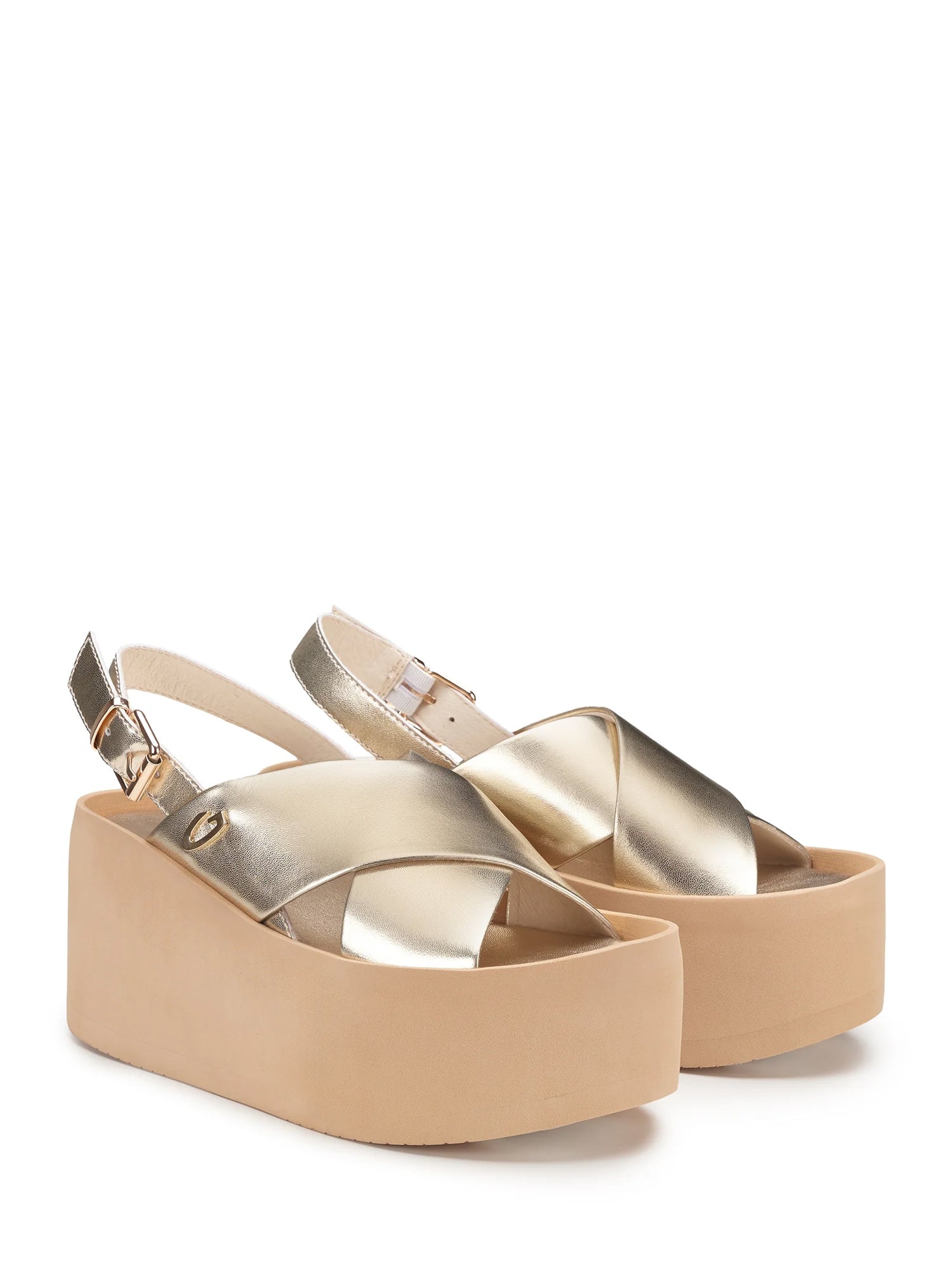 Sandali zeppa Dorato Alberto Guardiani