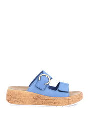 Sandali zeppa Blu Grunland