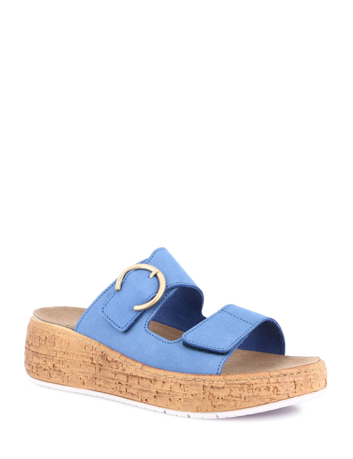 Sandali zeppa Blu Grunland