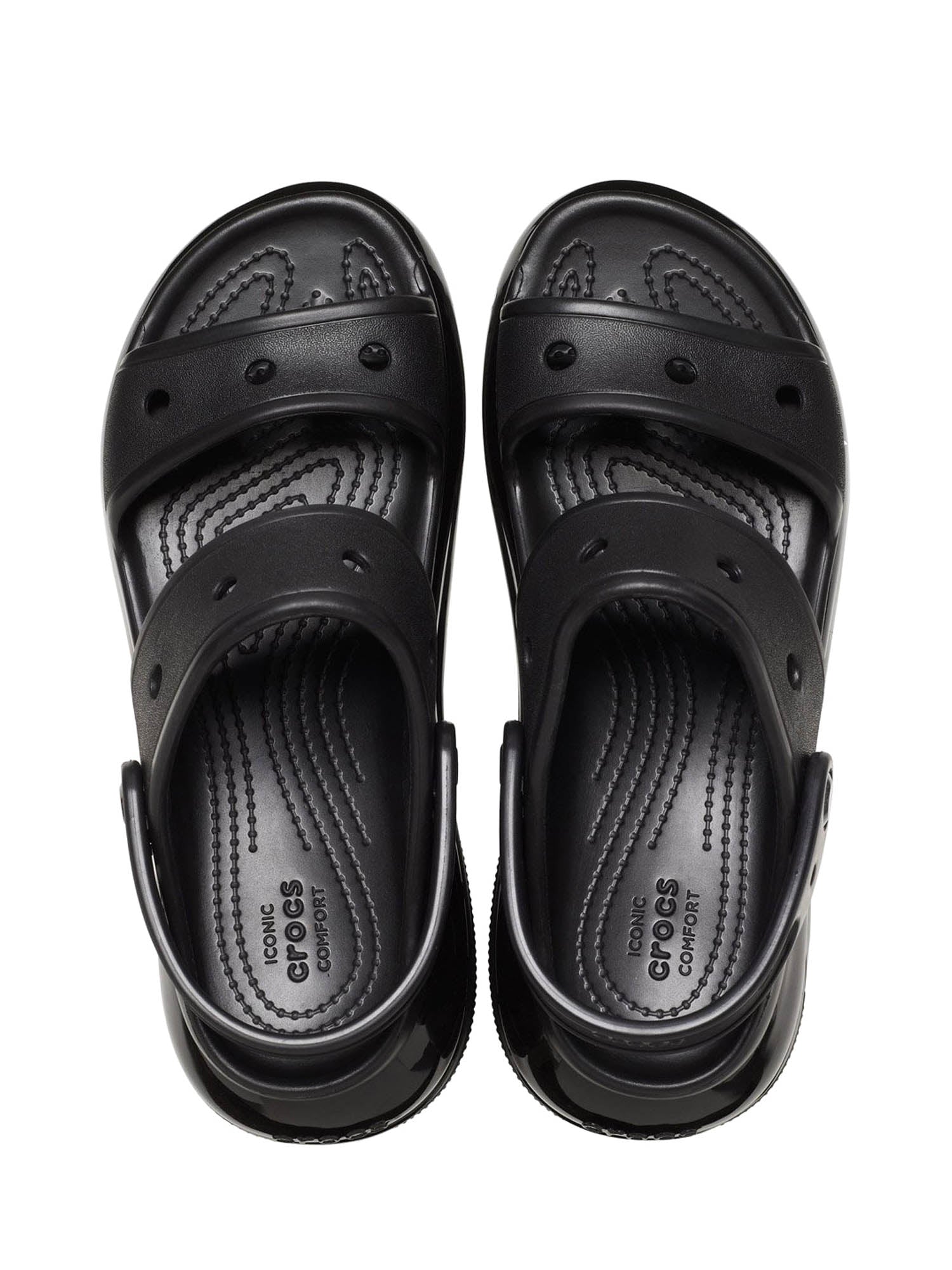 Sandali zeppa Nero Crocs