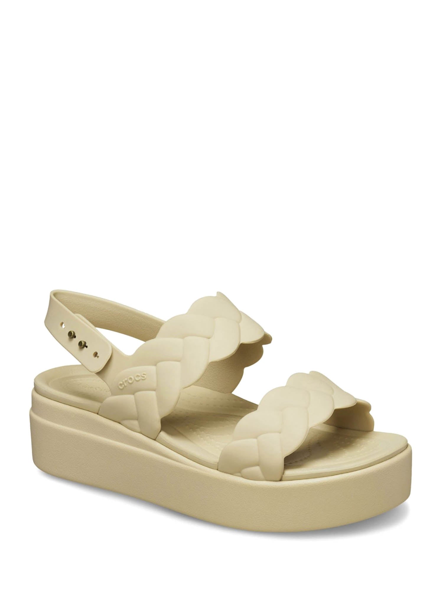 Sandali zeppa Beige Crocs