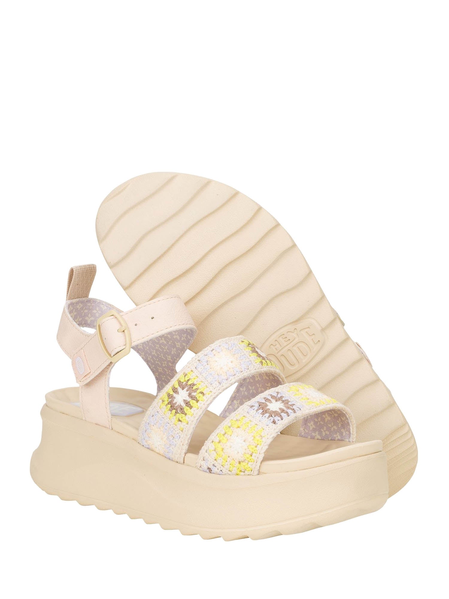 Sandali zeppa Beige Hey Dude