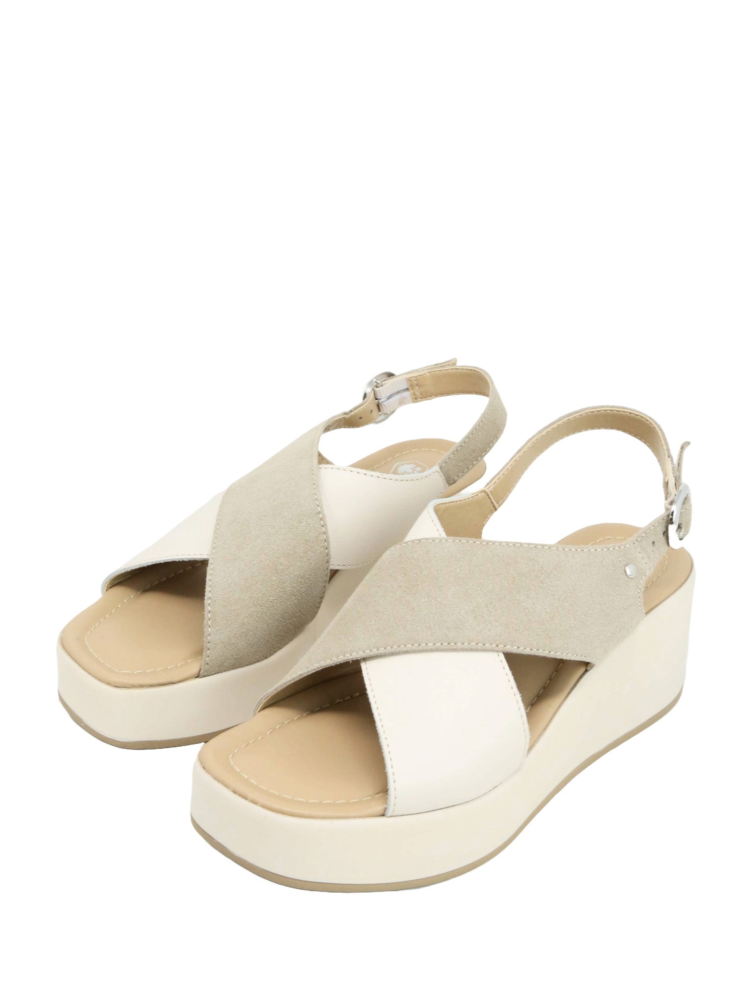 Sandali zeppa Beige Lumberjack