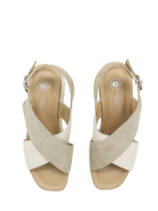 Sandali zeppa Beige Lumberjack