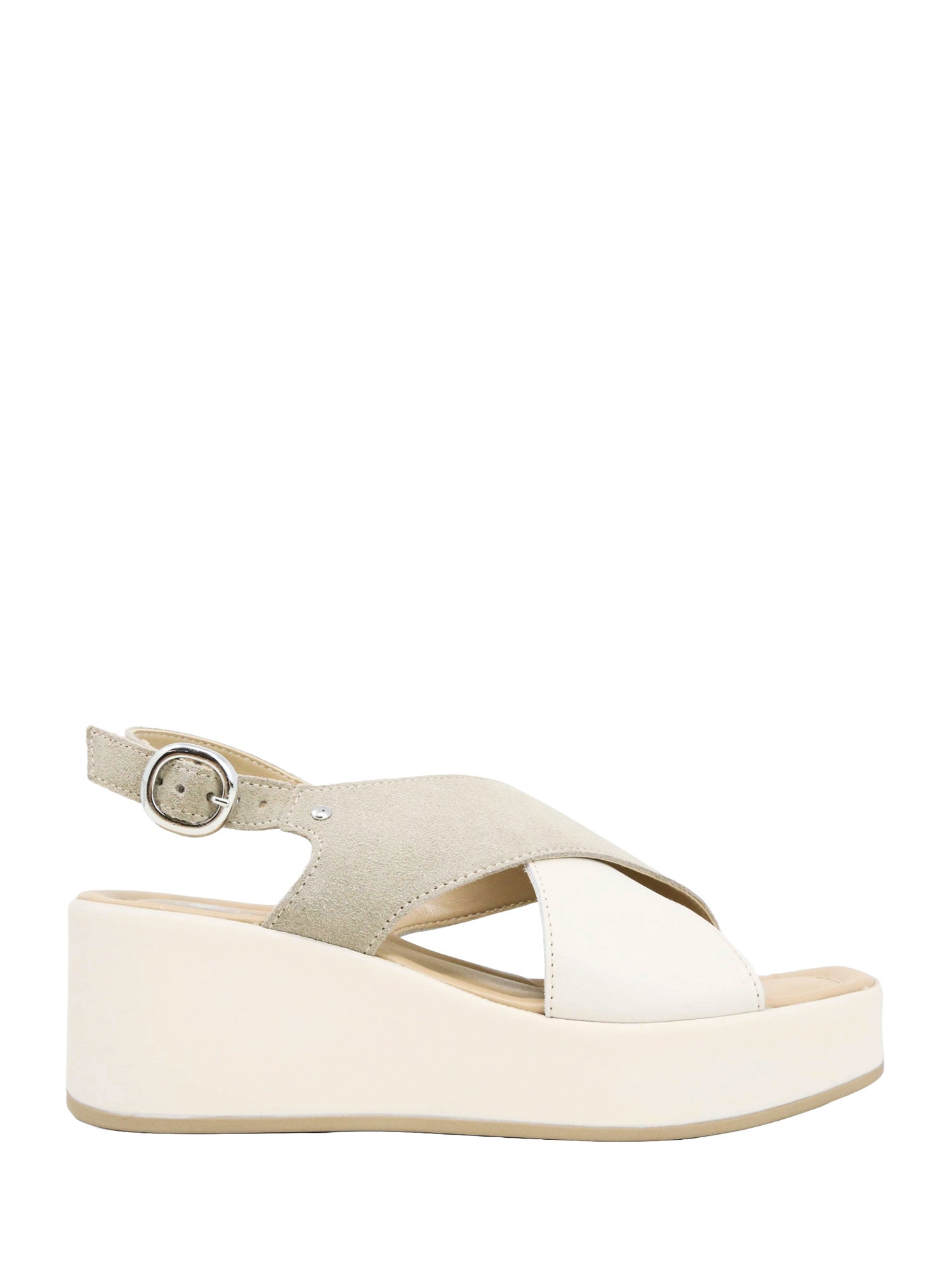 Sandali zeppa Beige Lumberjack