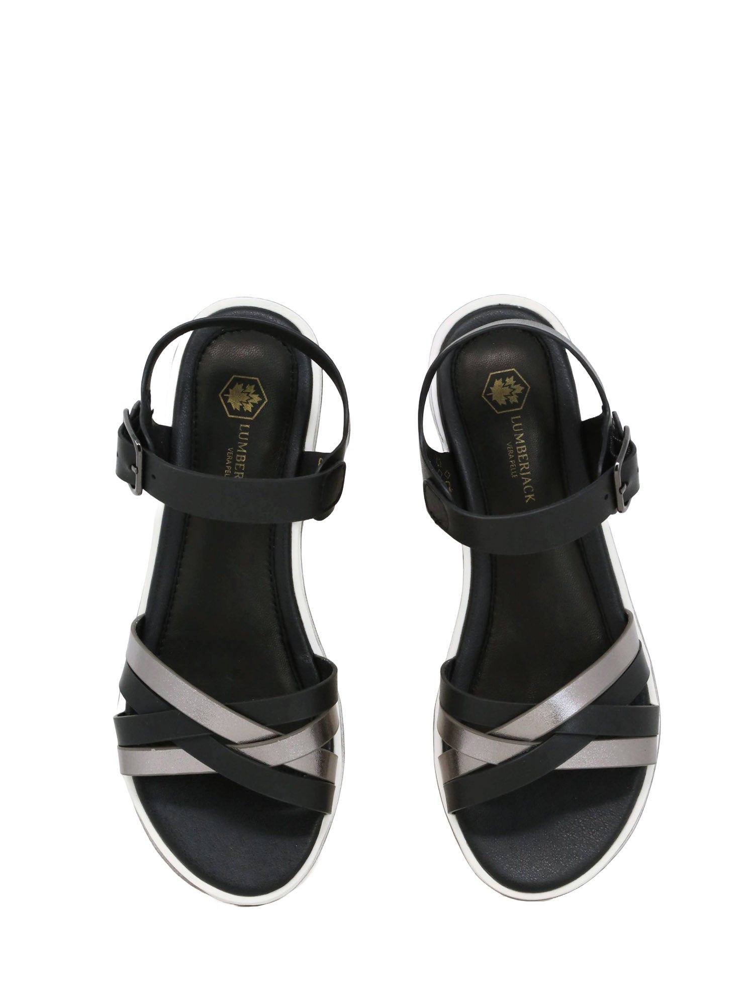 Sandali zeppa Nero Lumberjack