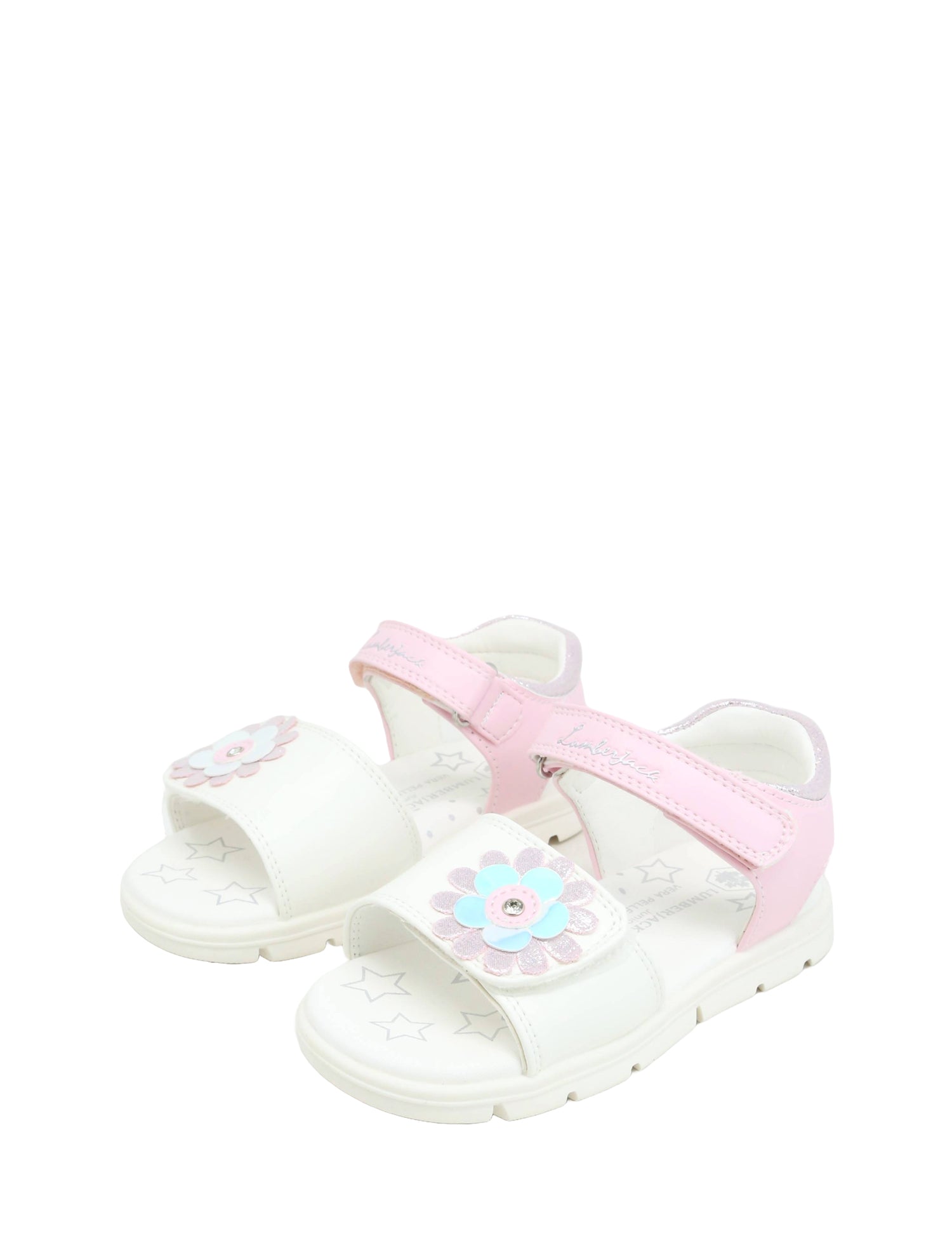 Sandali con strappi Bianco Rosa Lumberjack