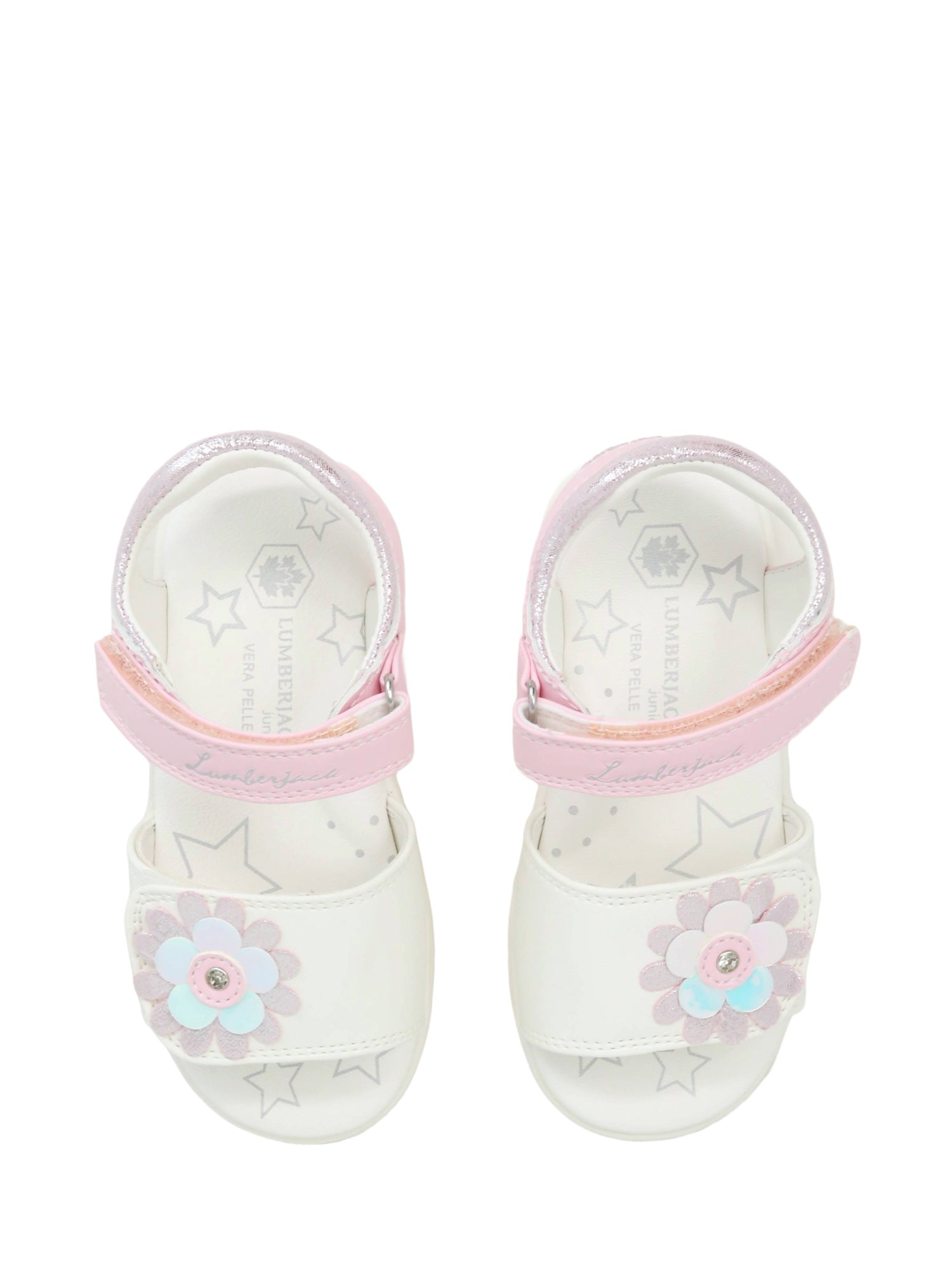 Sandali con strappi Bianco Rosa Lumberjack