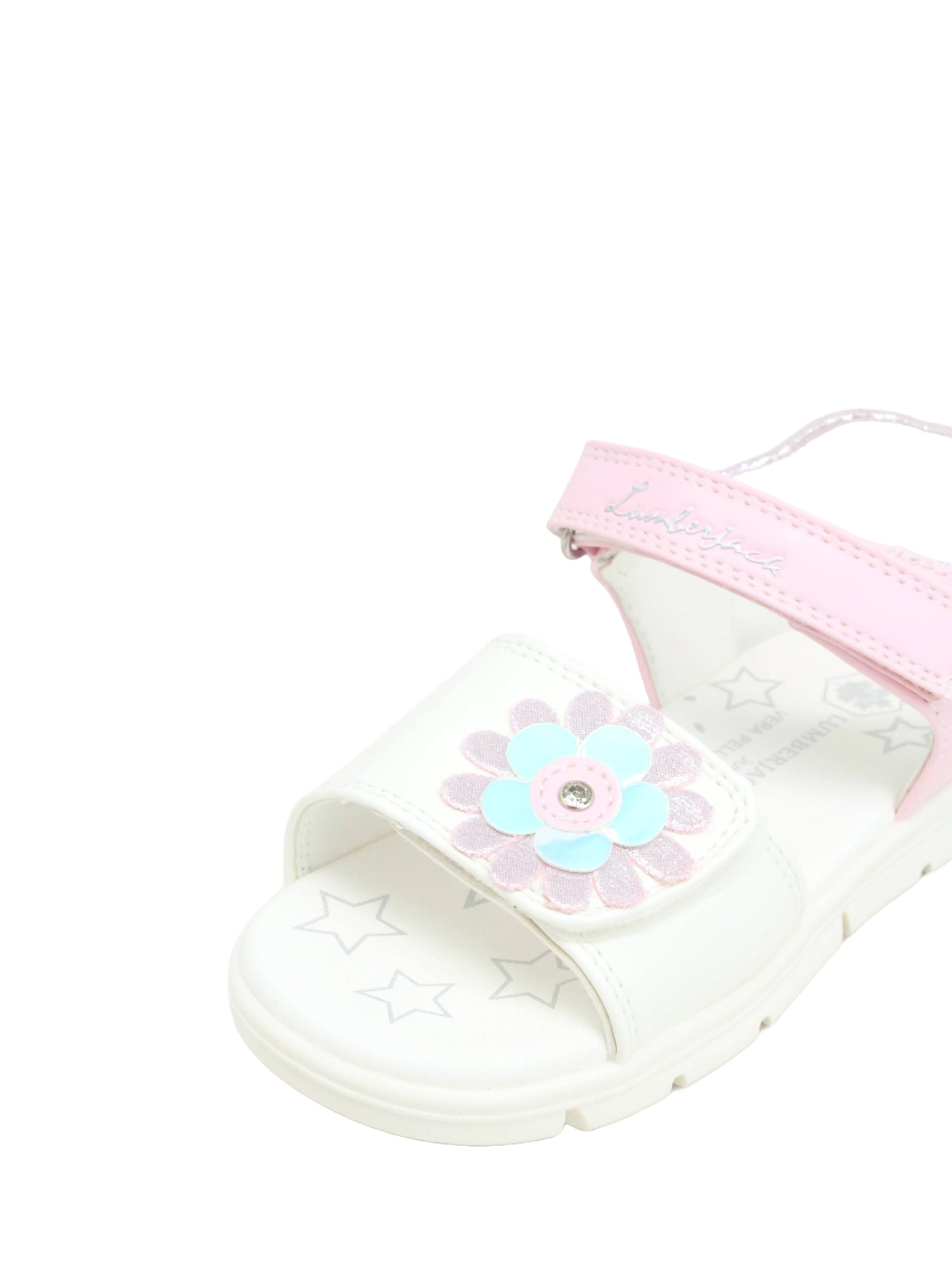 Sandali con strappi Bianco Rosa Lumberjack