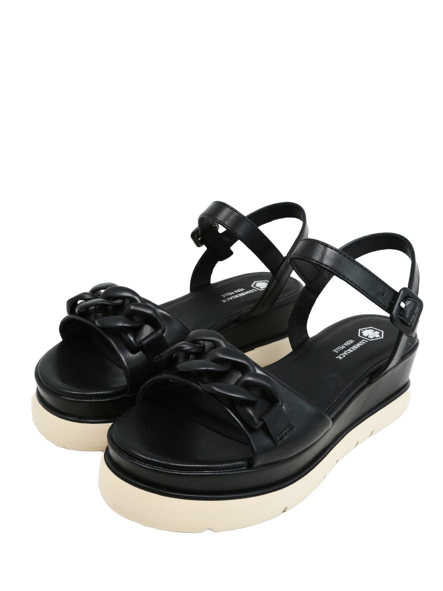 Sandali zeppa Nero Lumberjack