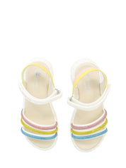 Sandali con strappi Bianco Argento Lumberjack