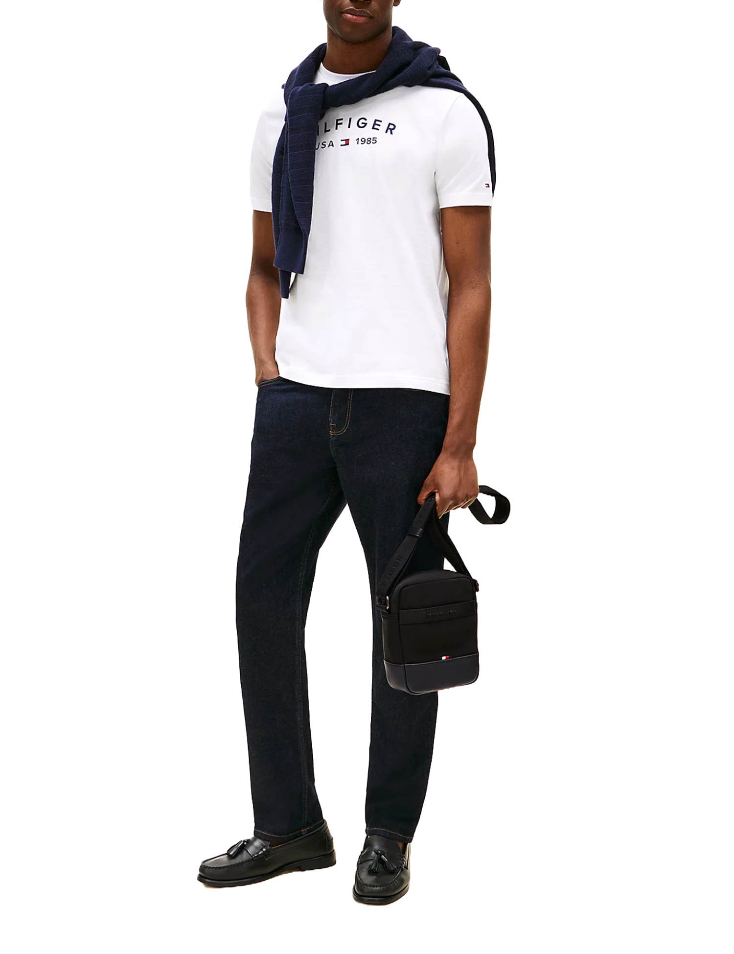 Tracolla Nero Tommy Hilfiger