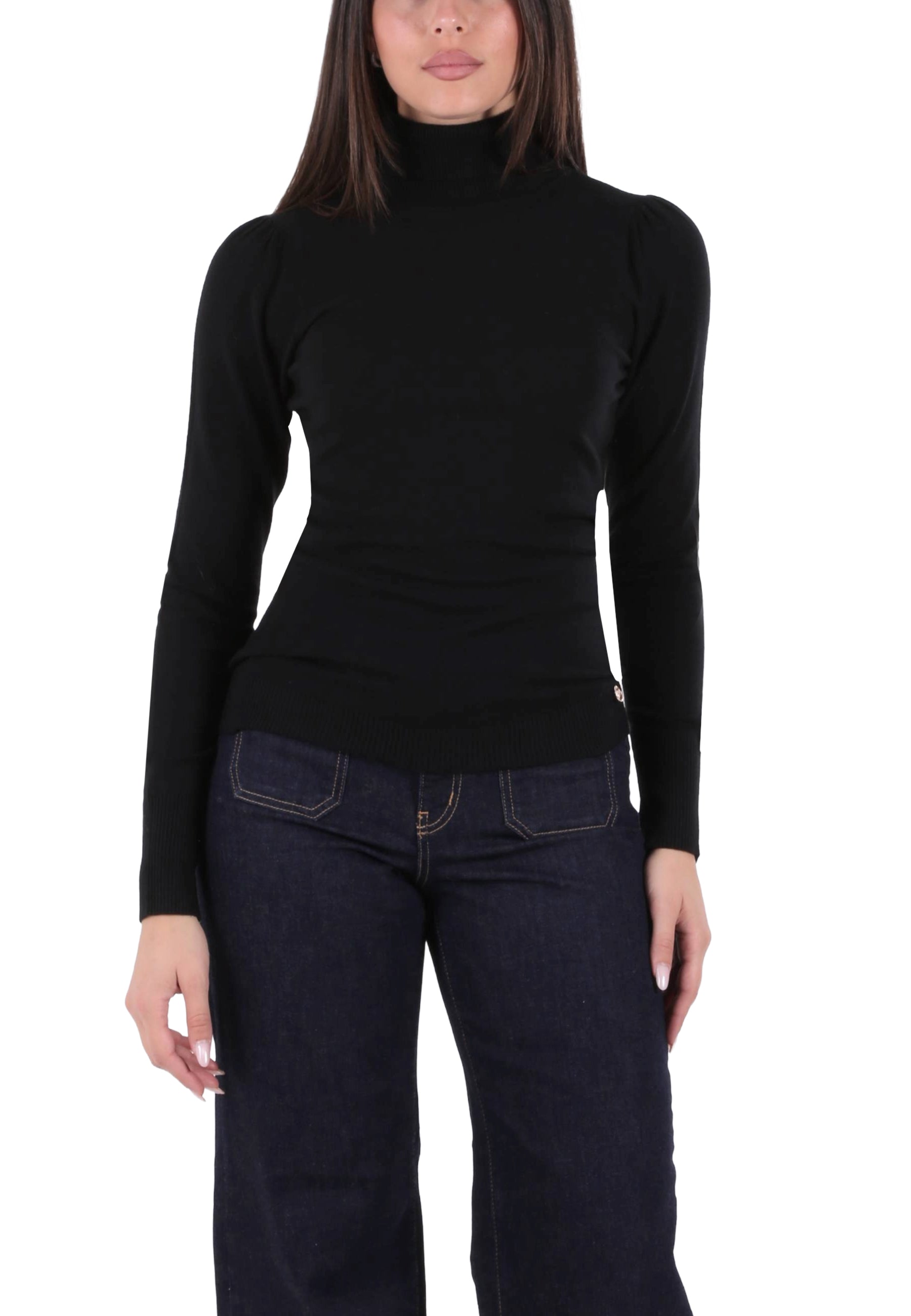 Maglia a collo alto Nero Yes-zee