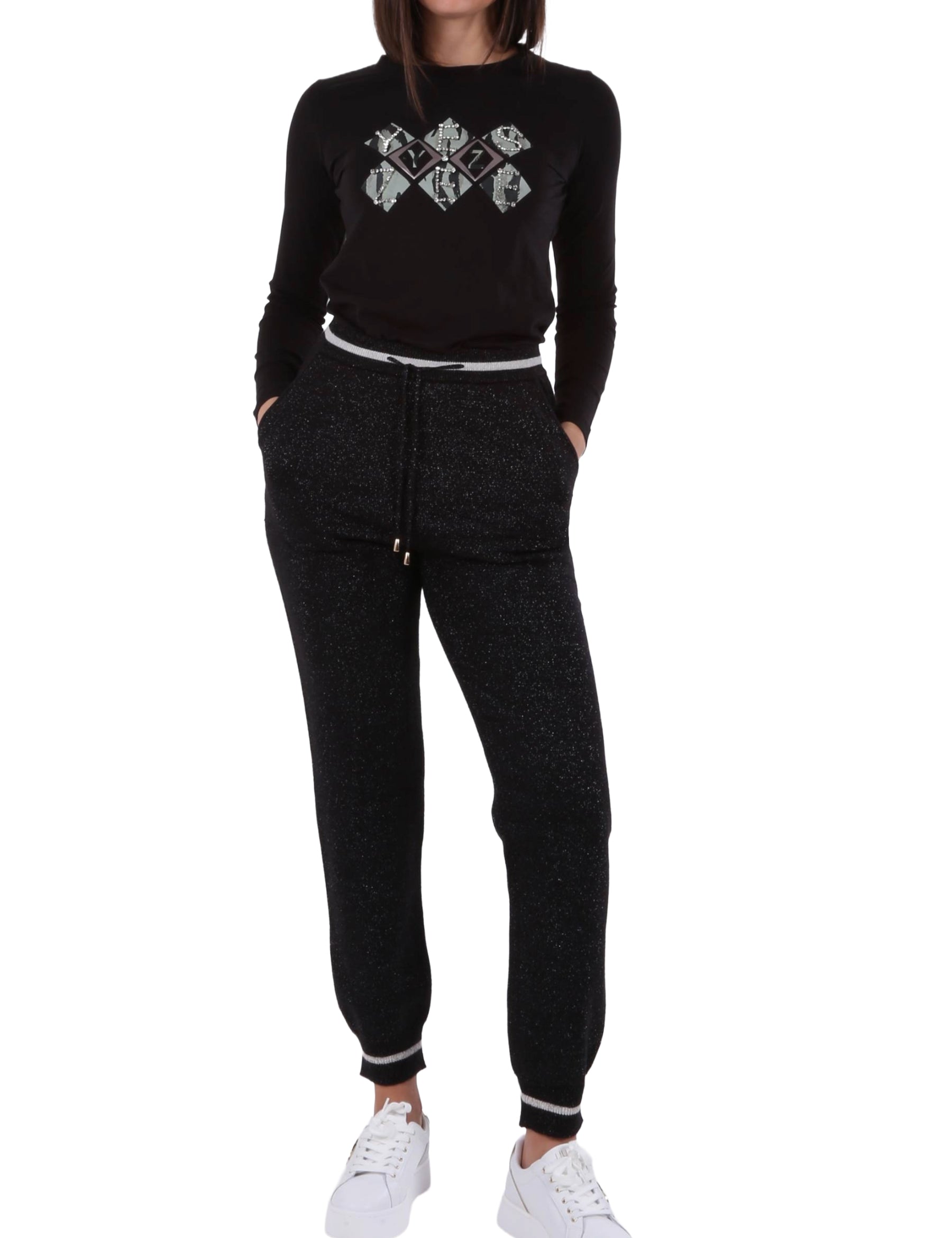 Pantaloni sportivi Nero Argento Yes-zee