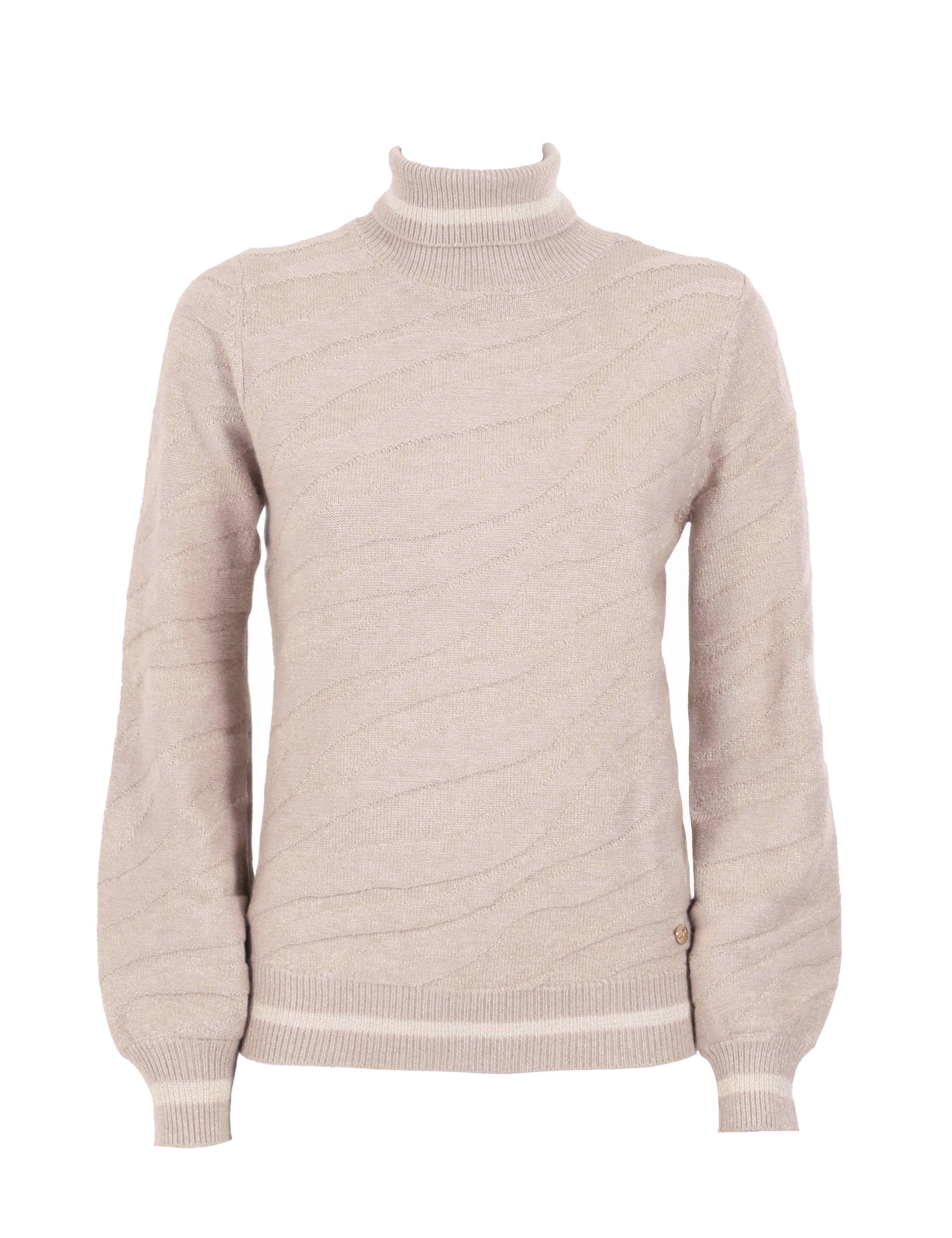 Maglia a collo alto Beige Yes-zee