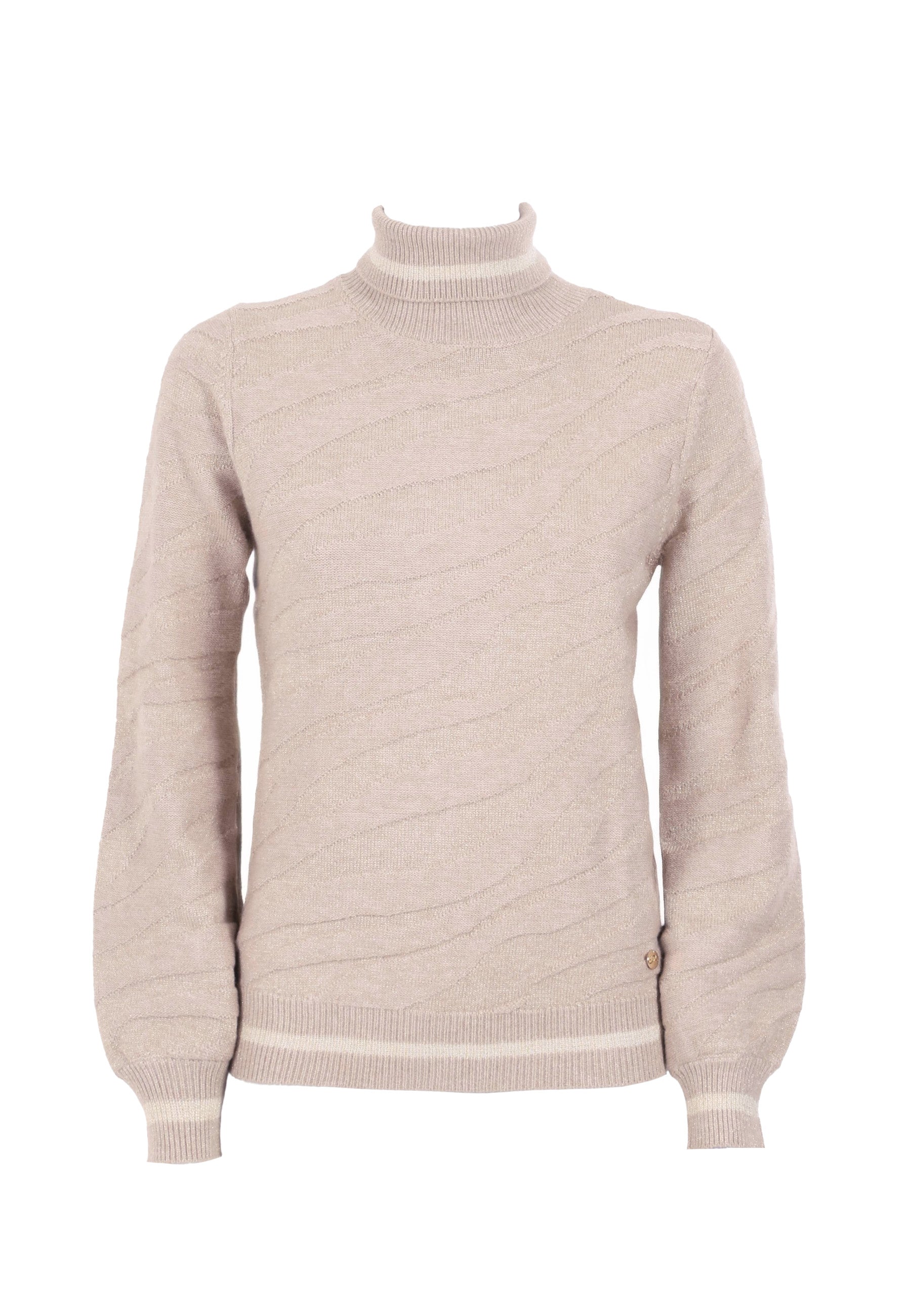 Maglia a collo alto Beige Yes-zee