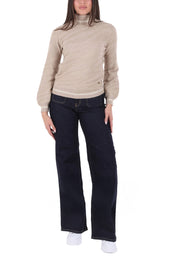 Maglia a collo alto Beige Yes-zee